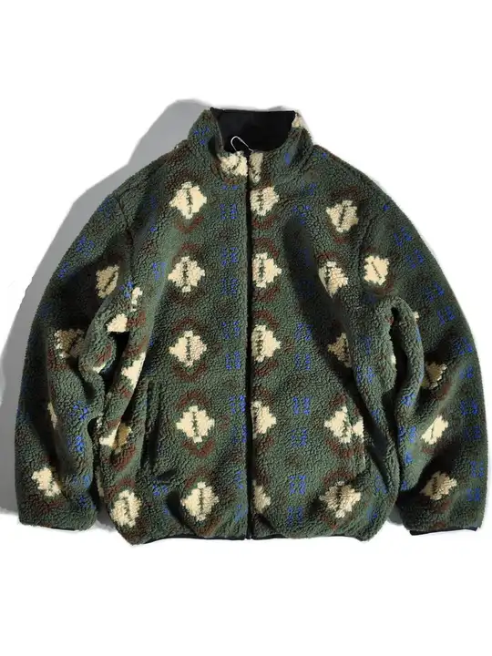 厚手リバーシブルコットンジャケット【フェイクシープスキン・アメリカンカジュアル・スタンドカラーデザイン】