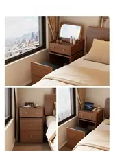 ミニチュアデザインの木製メイクアップテーブル【隙間収納・折りたたみ式・小型】