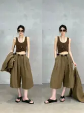 春に最適なリネンワイドパンツ【塩縮皺感・ヒップアップ効果・女性用】