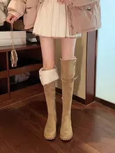 羊羔毛のオーバーザニーブーツ【暖かい・女性用・2wayデザイン】