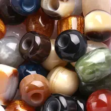 樹脂製 大孔 ドーム型ビーズ【水着アクセサリー・手作り編み込み用】