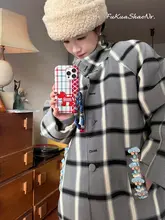 華やかな少女のポップなデザイン！クリスマス新年用のiPhone用二重保護ケース【馬モチーフ・ビジュー付・ニットプリント】
