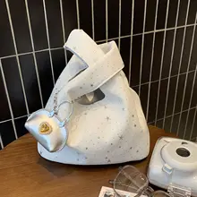 星型デザインの女性用手提げバッグ【カジュアル・通勤・多用途】