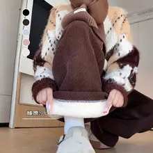 チャンネルジャガードワイドパンツ【ハイウエスト・ストレート・裏起毛・スポーツ用】（セットアップ対応）