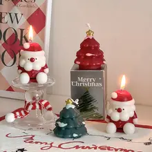 クリスマスサンタ香りキャンドル用ガラスキャンドルホルダー【ハンドメイド・雰囲気づくり・インテリア装飾用】