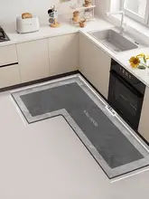 L型キッチンマット【吸水性・滑り止め・お手入れ簡単】