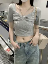 夏用 レディースフィットネスTシャツ【タンクトップ・肩出し・フリルデザイン・短袖】