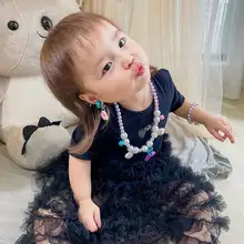 子供用マーメイドネックレス【貝殻デザイン・ブレスレット・プリンセスアクセサリー・かわいいイヤリング・リング】（セットアップ対応）