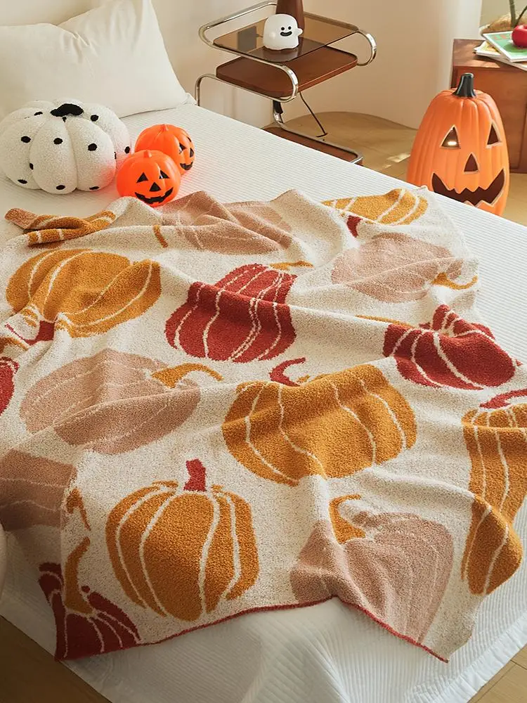 31ハロウィン用 ビンテージ風カボチャ模様ソファブランケットの実用性とシーン別活用法