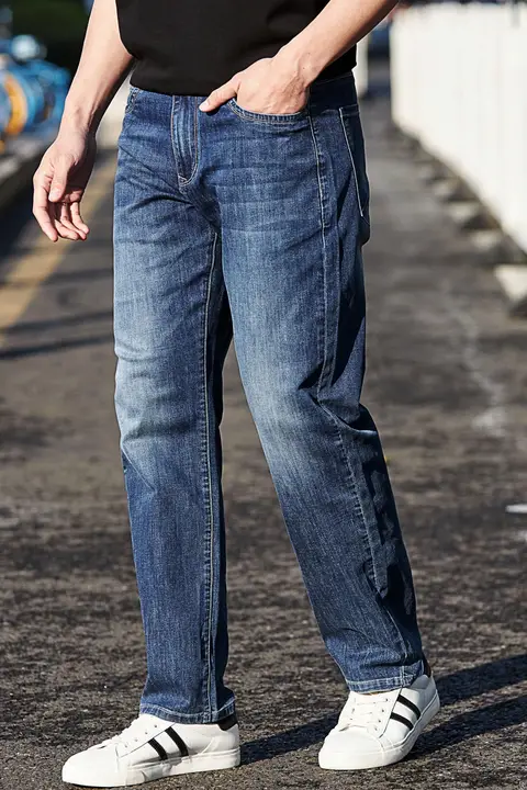 デニムパンツ メンズ ワイドストレート 大きいサイズ ロング 秋冬
