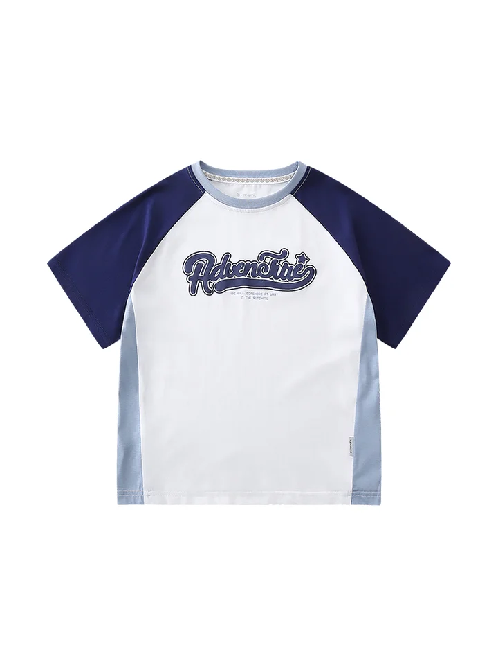 半袖Tシャツ キッズ ボーイズ 綿100% 抗菌 バイカラー ラグラン 夏