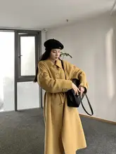 ダブルフェイスウールコート【グレー・ハイエンド・ひし形模様・大人向け・中長丈・秋冬用】