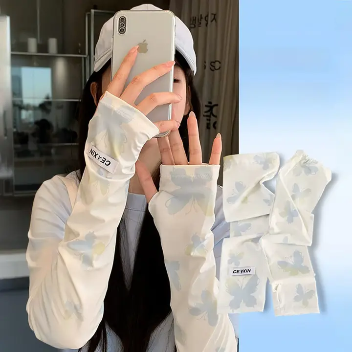 夏用 冷感 UVカットアームカバー【透湿・自転車・ドライブ用】