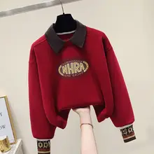 ポロ襟 赤色スウェットシャツ【秋冬用・保温性・フリース裏地】