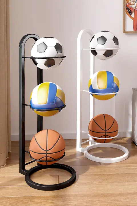 折りたたみ式スポーツ器具収納ラック【バスケットボール・サッカー・バレーボール用・多層】