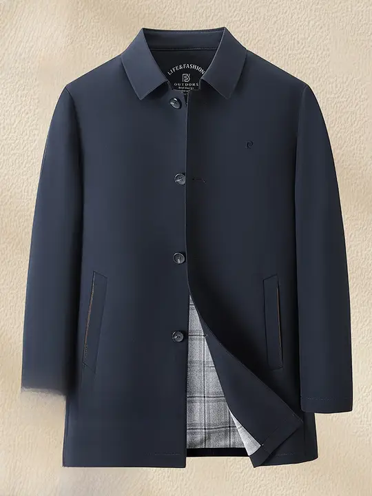 秋冬用 メンズビジネスジャケット【ゆったりフィット・中長丈・カジュアルデザイン】