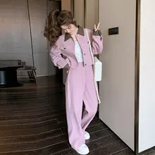 コントラストデザインのワークスタイルデニムセット【春秋用・高級感・二部式】（セットアップ対応）