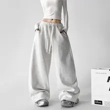 ハイウエストのワイドレッグパンツ【春秋用・カジュアル・スリム効果・リブ付き】