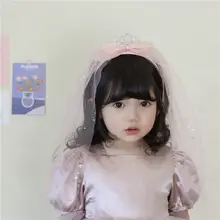 子供用 ヘアアクセサリー プリンセスドレス用ベールとクラウン【防滑デザイン】