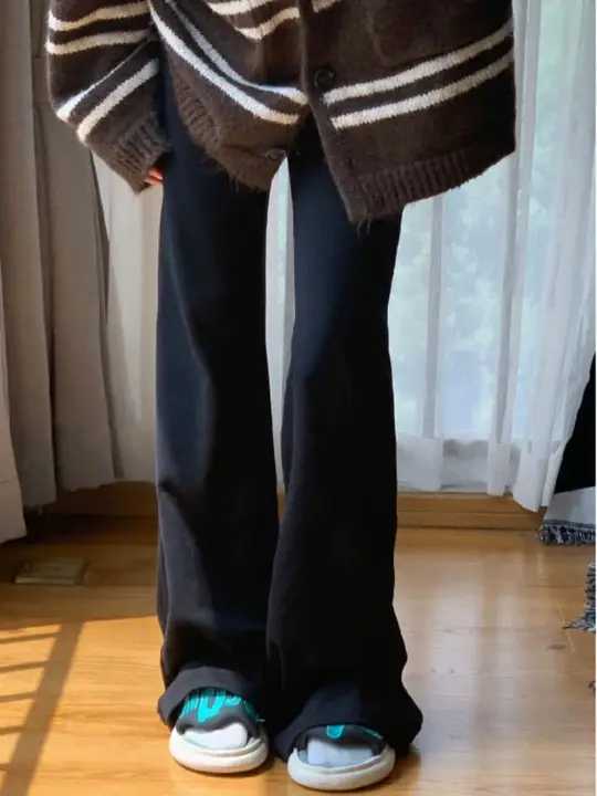 高身長向けアメリカンスタイルのローレグフレアパンツ【カジュアル・ワイドレッグ・スリムフィット】（セットアップ対応）