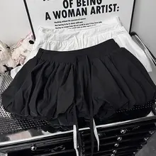 軽やかなデザインのフレアスカートパンツ【ウエストリボン・エフォートレススタイル・透け防止】（セットアップ対応）