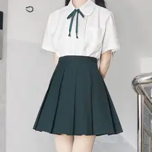 シンプルな黒い百褶スカート【JK制服・ベーシックデザイン・学院スタイル】