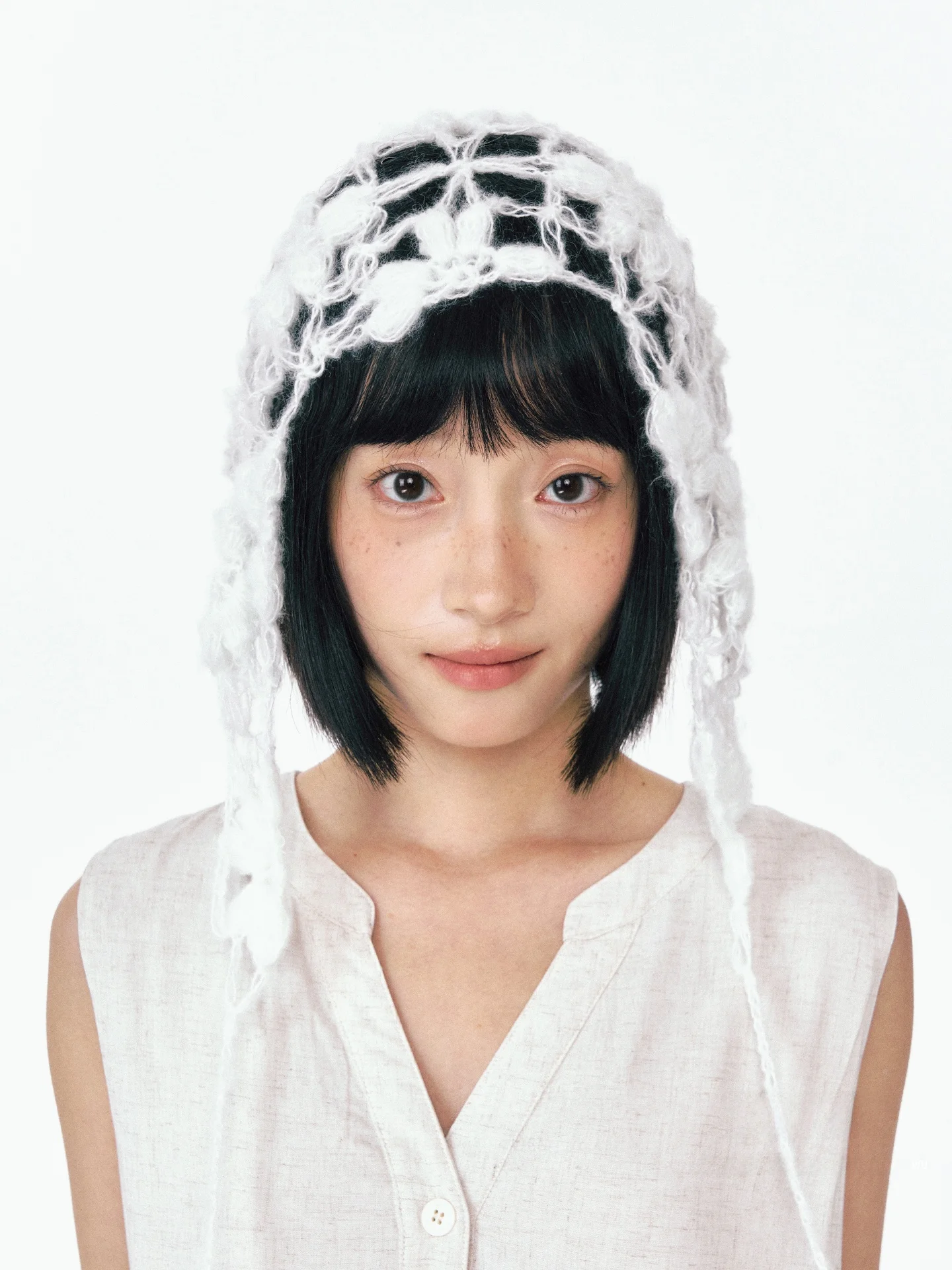 頭にバンダナ どうやってつける？モヘア三角巾【レース編み・フォト撮影用】の実用ガイド