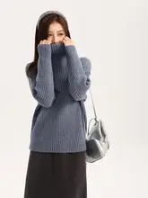 高級感あるローゲージハイネックニット【柔らかいフィット感・シンプルデザイン】
