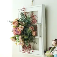 造花 ウォールデコ 北欧風 ローズ 上品 壁掛け リビング 寝室 書 斎