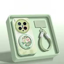 可愛いデザインの液体シリコン製スマートフォンケース【全包タイプ・回転スタンド付き】