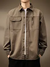 高品質のUSスタイルワークシャツ【秋用・ゆったり・シンプル・レトロデザイン】