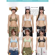 波点デザインのフリル付きビキニ【オフショルダー・女性用・海・温泉に最適】