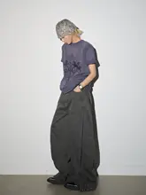 デニムパンツ レディース ワイドパンツ パッチワーク デコンストラクション オーバーサイズ ワーク グランジ ロングパンツ「MICHINNYON」