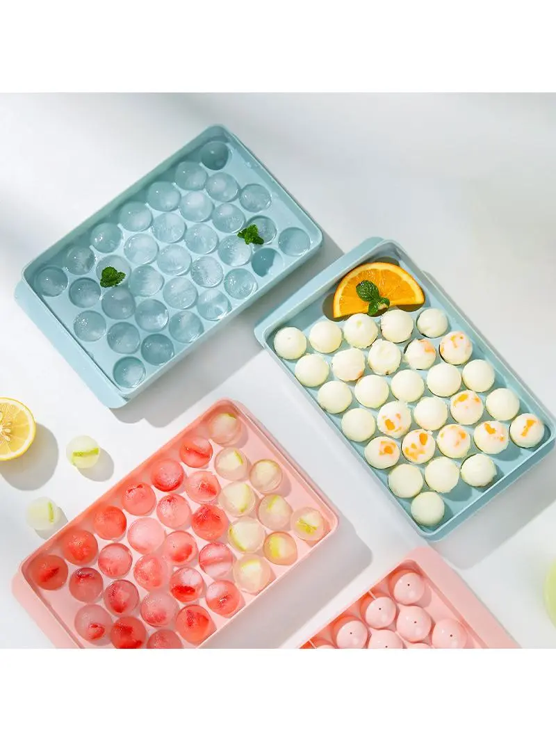 食品グレードの丸型アイスボール製氷器【蓋付き・家庭用・冷凍用】