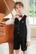 春用男児スーツベスト【洗練されたデザイン・ショートパンツ・無地】（セットアップ対応）