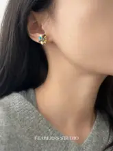 FEARLESS ハンドメイド ヴィンテージ天然石パールビーズピアス【デリケートデザイン】【女性用】