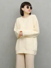 春秋冬用 ニットセーター【クリームカラー・アイビー編み・スタイル】
