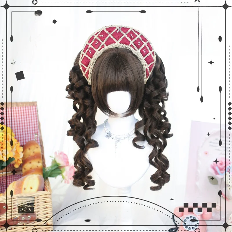 二次元スタイルローマンカールウィッグ：プールヘアアレンジに最適な長髪ロリータ風アレンジ