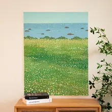 小花のデザインで癒やしを感じるウォールタペストリー【高級感のある壁掛け布】