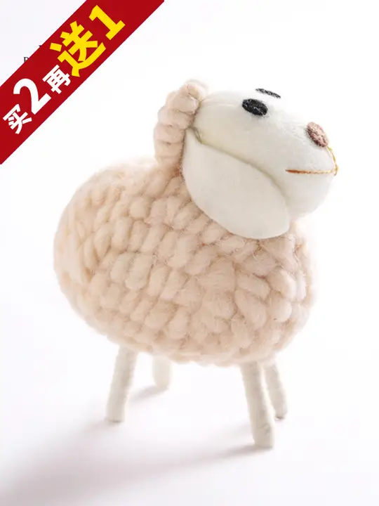 北欧風デザイン ピンク調ウール製手作りお団子頭クリエイティブ人形置物