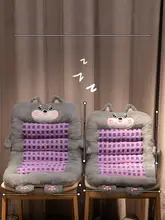 冬用一体型の座椅子クッション【オフィス・用・通気性・防寒・女性用】（セットアップ対応）