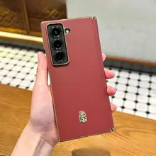 高級素皮製 サムスンZ Fold SE用磁気吸着折りたたみ式ケース【薄型・衝撃防止・全包タイプ】