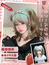 Lolita風 短めウィッグ【アジア人風・グラデーション・ツインテール・クリップ式】