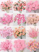 結婚式用ピンク系フェイクフラワー【シルク製・装飾用・吊り下げ花】