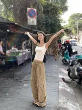 軽量なパラシュートパンツ【ウエストゴム・ワイドレッグ・フィット】