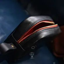 ヴィンテージトスカーナ牛革製ハンドバッグ【手作り・洗面用】