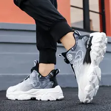 冬用 メンズ厚底スニーカー【通気性メッシュ・カジュアル・運動用】（セットアップ対応）