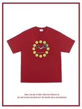 シンプルデザインのカップル用Tシャツ【ショートスリーブ・コットン製・文化的なロゴ入り】