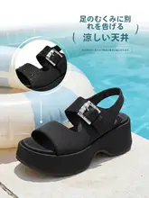厚底女性用サンダル【夏用・通気性・軽量・外出用】