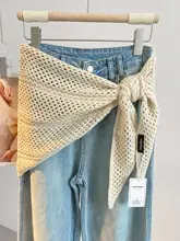 春秋用ニット三角巾風赤いウエストベルト【デコレーション・アクセサリー】（セットアップ対応）